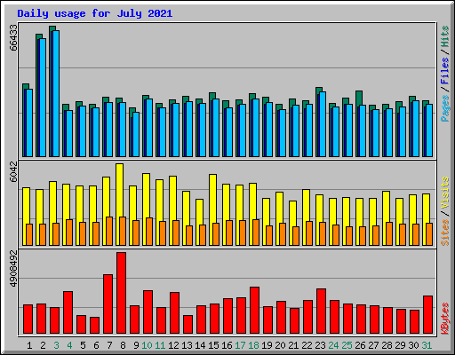 Daily usage for July 2021