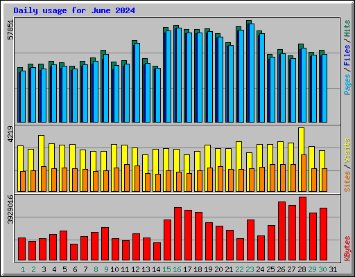 Daily usage for June 2024