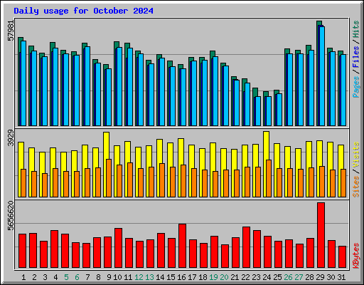 Daily usage for October 2024