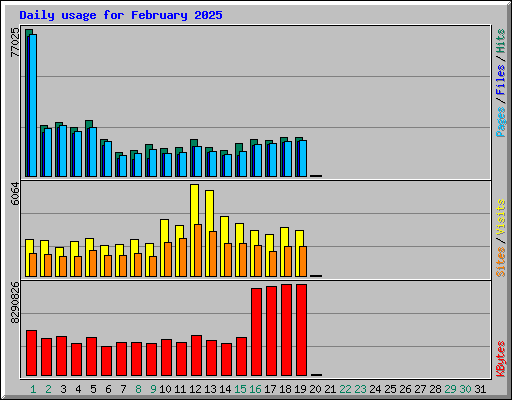 Daily usage for February 2025