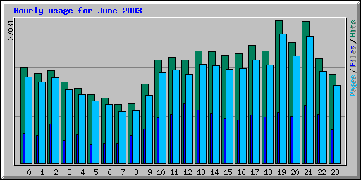 Hourly usage for June 2003