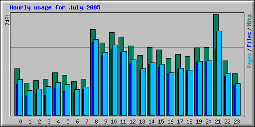 Hourly usage for July 2005