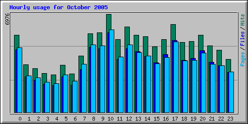 Hourly usage for October 2005