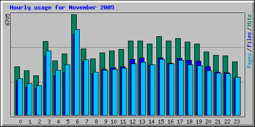 Hourly usage for November 2005