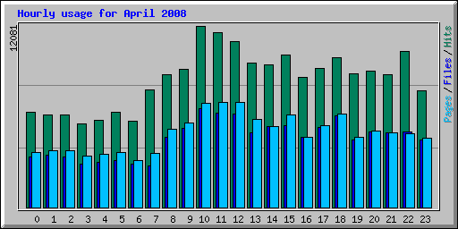 Hourly usage for April 2008