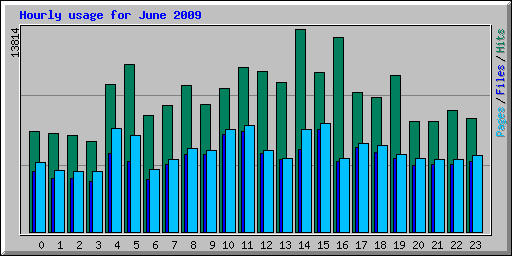 Hourly usage for June 2009