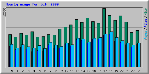 Hourly usage for July 2009