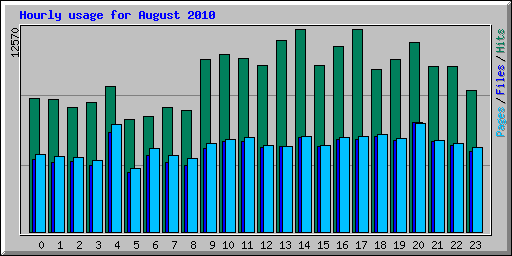 Hourly usage for August 2010