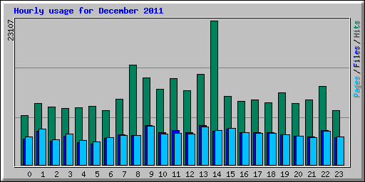 Hourly usage for December 2011