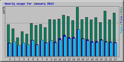 Hourly usage for January 2012