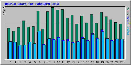 Hourly usage for February 2013