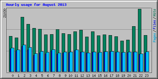 Hourly usage for August 2013