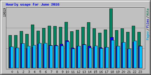 Hourly usage for June 2016