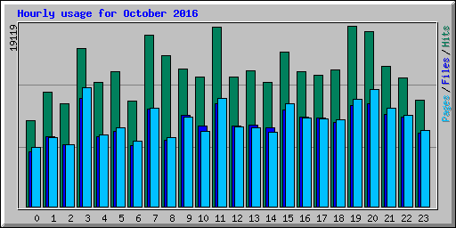 Hourly usage for October 2016